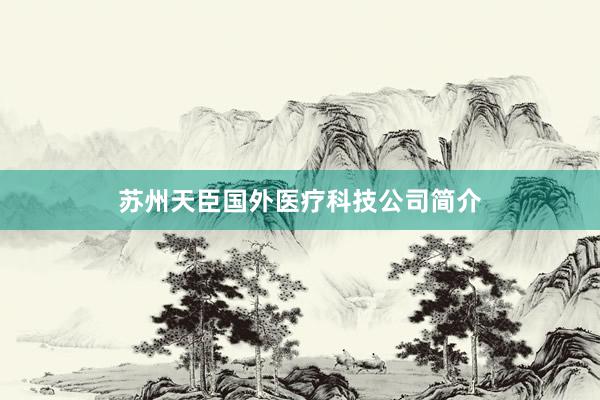 苏州天臣国外医疗科技公司简介