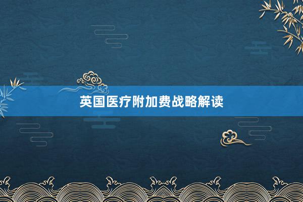 英国医疗附加费战略解读